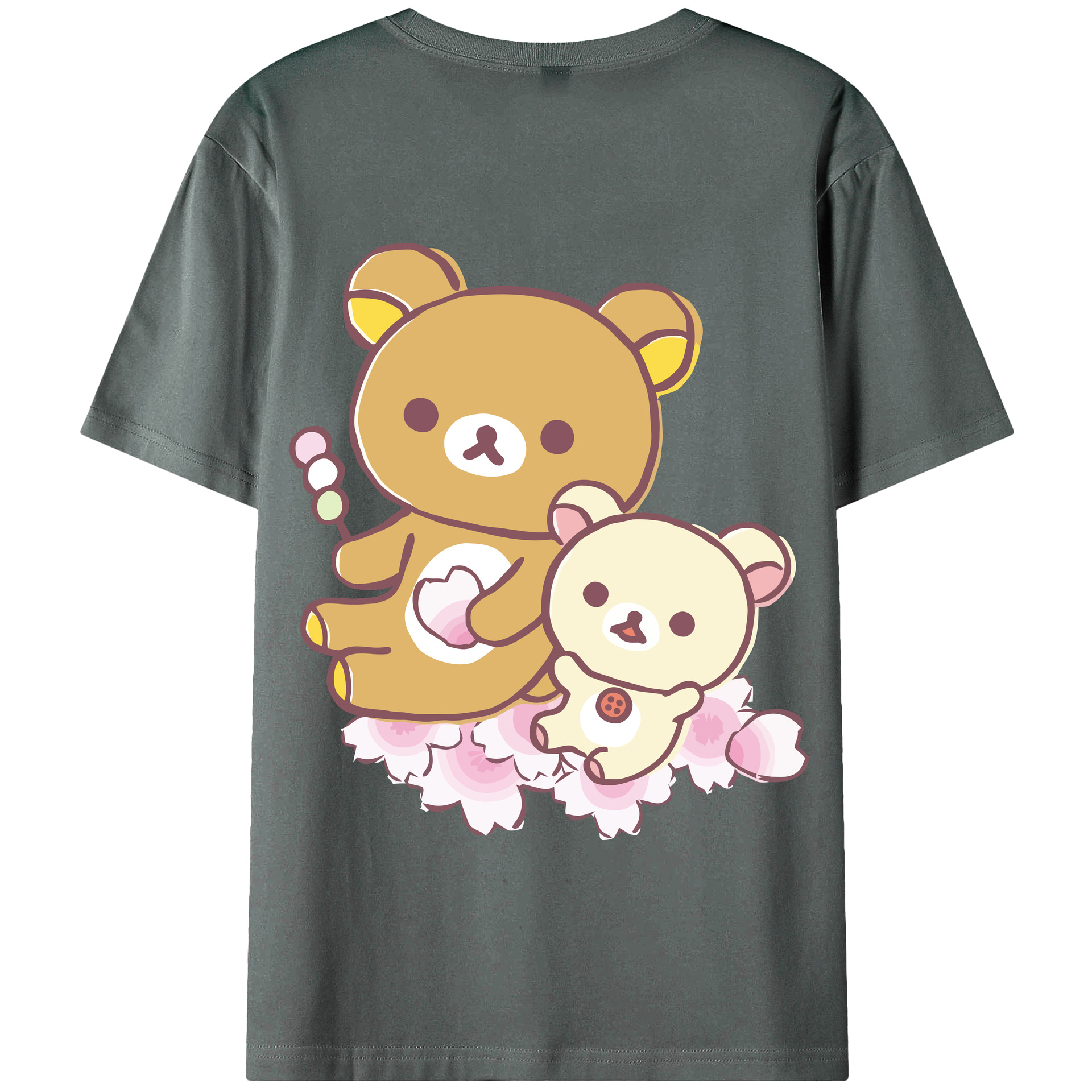 （画像用） リラックマ リラックマ キイロイトリ Rilakkuma Korilakkuma Kiiroitori 綿100％半袖Tシャツ（背面プリント）